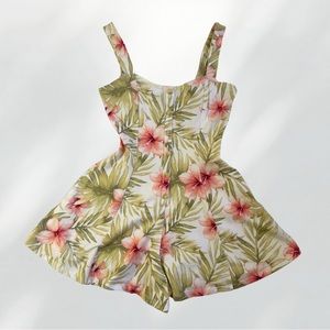 Floral Print Button Up Romper